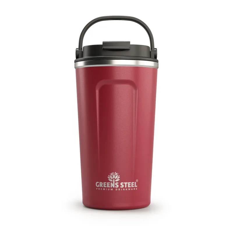 Stainless Steel Double Wall Insulated Coffee Mug dengan Lid dan Handle - 12 oz & 16 oz
