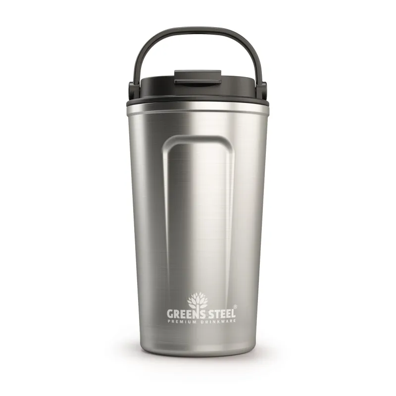 Stainless Steel Double Wall Insulated Coffee Mug dengan Lid dan Handle - 12 oz & 16 oz