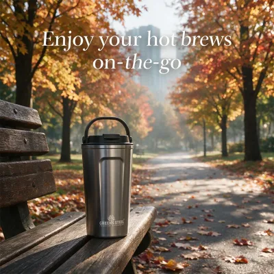 Stainless Steel Double Wall Insulated Coffee Mug dengan Lid dan Handle - 12 oz & 16 oz