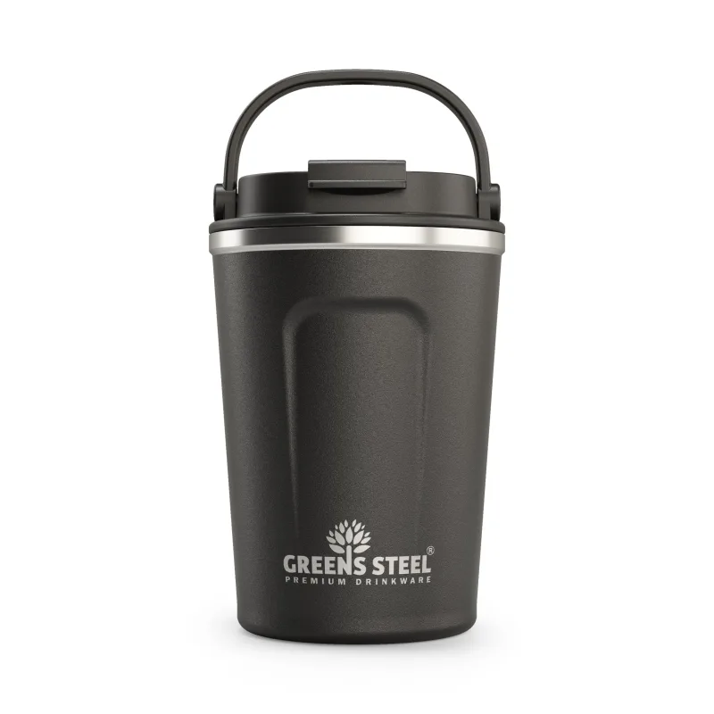 Stainless Steel Double Wall Insulated Coffee Mug dengan Lid dan Handle - 12 oz & 16 oz