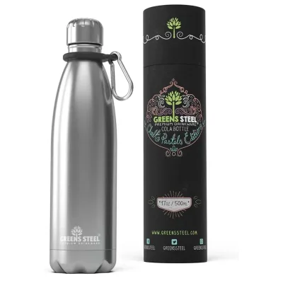 Gourde isotherme en acier inoxydable double paroi sous vide avec porte-gourde pour adultes et enfants - 12 oz, 17 oz et 25 oz